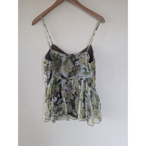 Spenser Jeremy Silk Tank Floral Garden Boho Festival Fairy  Babydoll Cami Top - Picture 9 of 11